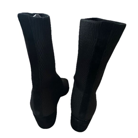 Eileen Fisher Dahlia Knit Stretch Block Heel Ankle Booties Shoes Black Size 10 - Picture 4 of 6